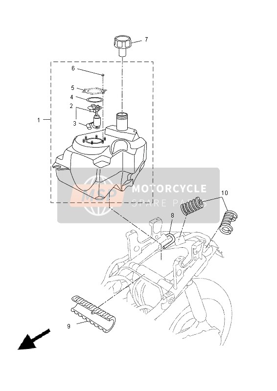 Yamaha NS50F AEOROX 4 2014 Depósito de combustible para un 2014 Yamaha NS50F AEOROX 4